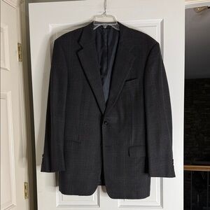 Hickey Freeman Charcoal Glen Plaid Sport Coat 39R cashmere wool